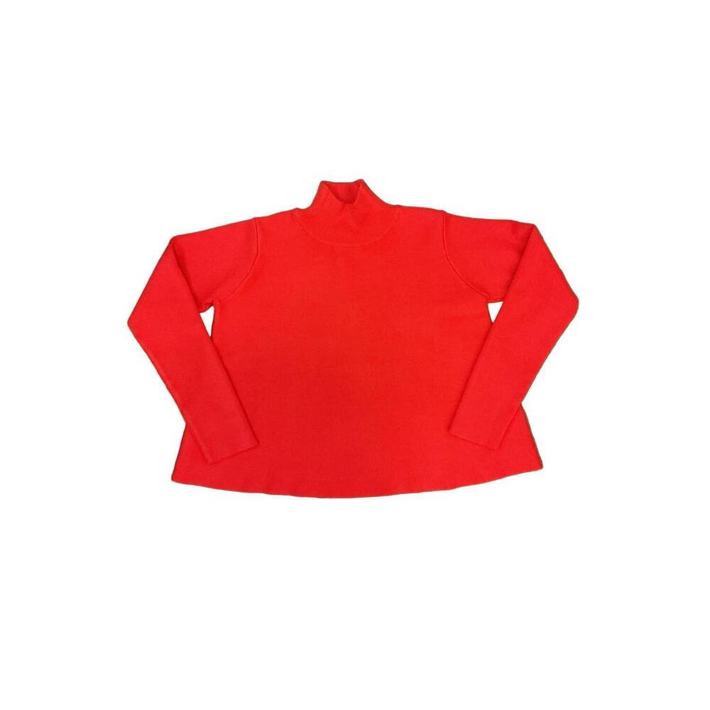 NEW COMPANIA FANTASTICA girl's boxy knit mock neck sweater in red